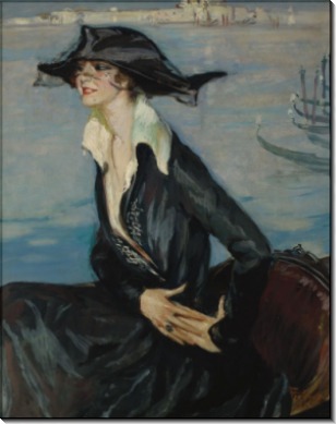Дама в черном в Венеции, 1919 -  Домерг,  Жан-Габриэль 