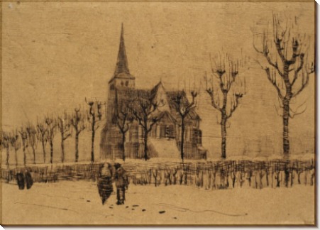 Пейзаж с церковью (Landscape with a Church), 1883 - Гог, Винсент ван