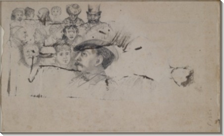Наброски голов (Studies of Heads and Standing Male Nude Seen from the Front), 1886 - Гог, Винсент ван