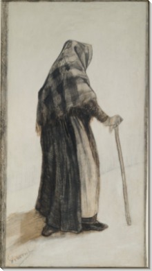 Пожилая женщина в шали и с тростью (Old Woman with a Shawl and a Walking Stick), 1882 - Гог, Винсент ван