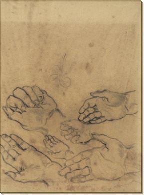 Зарисовки руки (Studies of a Hand), 1890 - Гог, Винсент ван