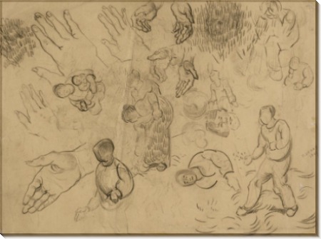 Наброски фигур и руки (Sketches of Figures and Studies of a Hand), 1890 - Гог, Винсент ван