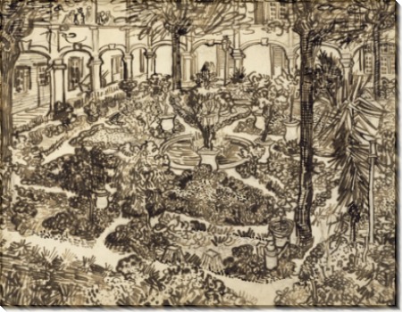 Двор больницы в Арле (The Courtyard of the Hospital of Arles), 1889 - Гог, Винсент ван
