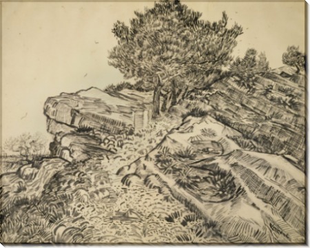 Скала Монтмайор с соснами (The Rock of Montmajour with Pine Trees), 1888 - Гог, Винсент ван