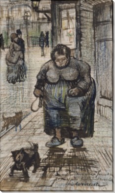 Женщина, выгуливающая собаку (Woman Walking Her Dog), 1886 - Гог, Винсент ван