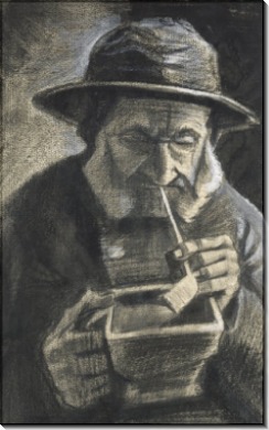 Рыбак в зюйдвестке с трубкой и угольной коробкой  (Fisherman with Souwester, Pipe and Coal Pan), 1883 - Гог, Винсент ван