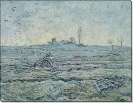 Заснеженное поле с плугом (по мотивам Милле) (The Plough and the Harrow (after Millet), 1890 - Гог, Винсент ван