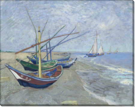 Рыбацкие лодки на пляже в Сан-Мари-де-ла-мер (Fishing Boats on the Beach at Les Saintes-Maries-de-la-Mer), 1888 - Гог, Винсент ван