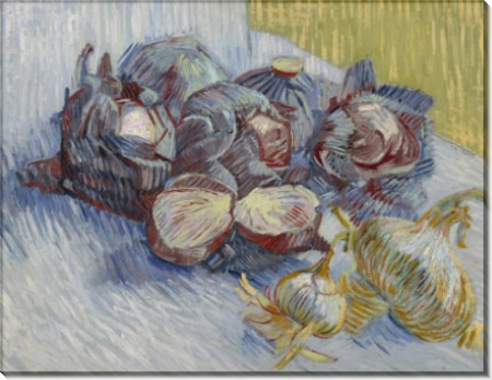 Натюрморт с красной капустой и луком (Still Life with Red Cabbage and Onions), 1887-88 - Гог, Винсент ван