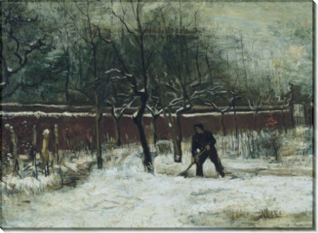 Сад у дома приходского священника в снегу (The Parsonage Garden at Nuenen in the Snow), 1885 - Гог, Винсент ван