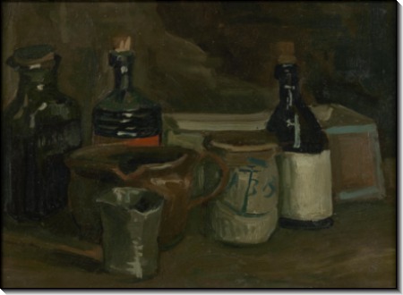 Натюрморт с бутылками и глиняной посудой (Still Life with Bottles and Earthenware), 1884-85 - Гог, Винсент ван