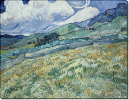 Пшеничное поле на фоне гор (Wheat Field with Mountains in the Background), 1890 - Гог, Винсент ван