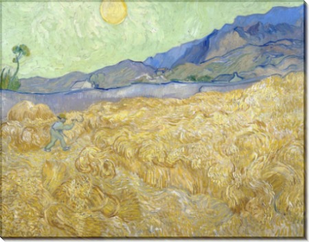 Пшеничное поле со жнецом на рассвете (Wheat Fields with Reaper at Sunrise), 1889 - Гог, Винсент ван