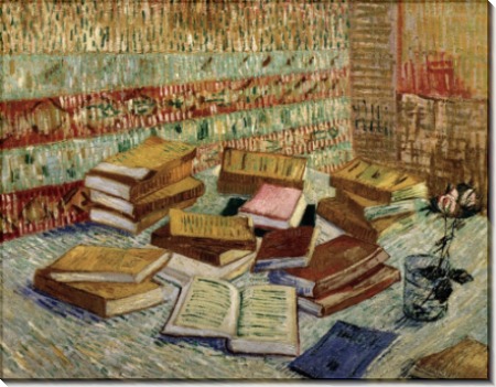 Натюрморт - французские новеллы и роза (Still Life - French Novels and Rose), 1888 - Гог, Винсент ван