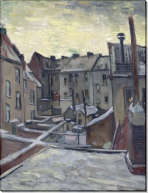 Задворки старых домов в заснеженном Антверпене (Backyards of Old Houses in Antwerp in the Snow), 1885 - Гог, Винсент ван