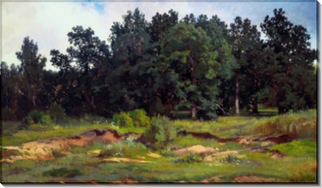 Дубовый лесок в серый день, 1873 - Шишкин, Иван Иванович