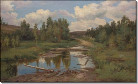 Лесной пейзаж. Дорога, 1876 - Шишкин, Иван Иванович