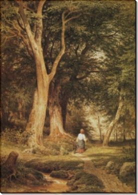 Женщина с мальчиком в лесу, 1868 - Шишкин, Иван Иванович
