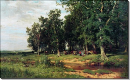 На покосе в дубовой роще, 1874 - Шишкин, Иван Иванович