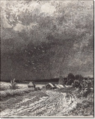 Перед грозой (офорт), 1873 - Шишкин, Иван Иванович