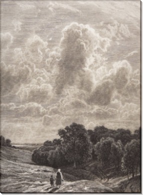 Облака над рощей (офорт), 1878 - Шишкин, Иван Иванович