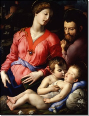 Святое Семейство с маленьким Иоанном Крестителем - Бронзино, Аньоло
