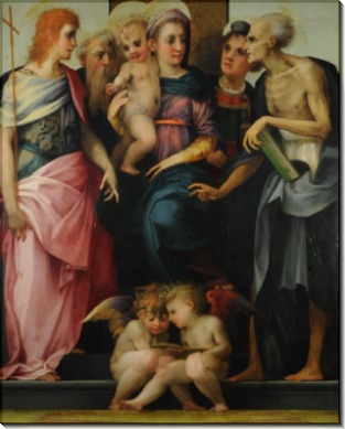 Мадонна с Младенцем в окружении святых и ангелов - Россо Фьорентино