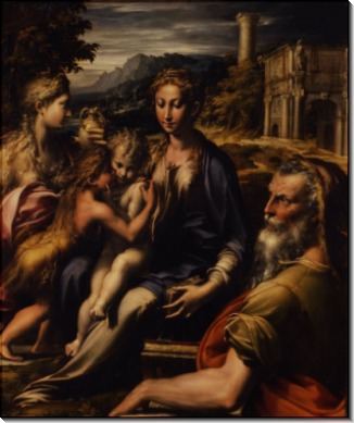 Мадонна с Младенцем, Мария Магдалина, маленький Иоанн Креститель и святой Захарий - Пармиджанино (Франческо Маццола)