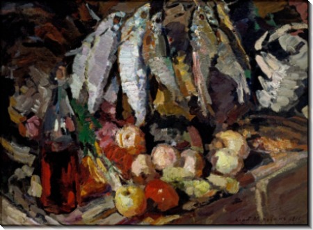 Рыбы, вино и фрукты - Коровин, Константин Алексеевич