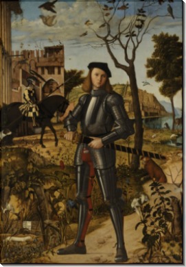 Молодой рыцарь на фоне пейзажа - Карпаччо, Витторе