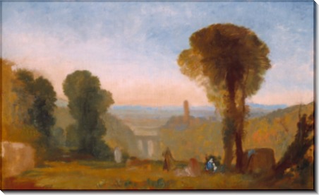 Итальянский пейзаж с мостом и башней - Тернер, Джозеф Мэллорд Уильям