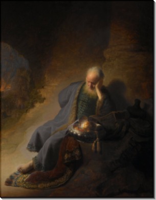 Иеремия, оплакивающий разрушение Иерусалима - Рембрандт, Харменс ван Рейн
