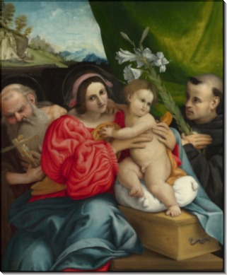 Мадонна с Младенцем со святыми Иеронимом и Николаем - Лотто, Лоренцо