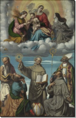 Мадонна с Младенцем со святым Бернардом и другими святыми - Моретто да Брешиа