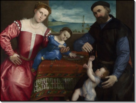 Портрет Джованни делла Вольта с женой и детьми - Лотто, Лоренцо