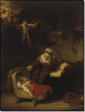 Святое семейство и ангелы - Рембрандт, Харменс ван Рейн