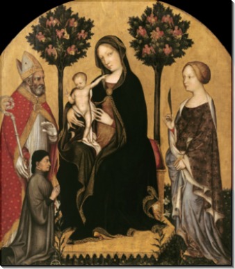Мадонна с Младенцем на троне со святыми и донатором - Джентиле да Фабриано