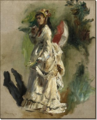 Молодая женщина с зонтиком, 1868 - Ренуар, Пьер Огюст