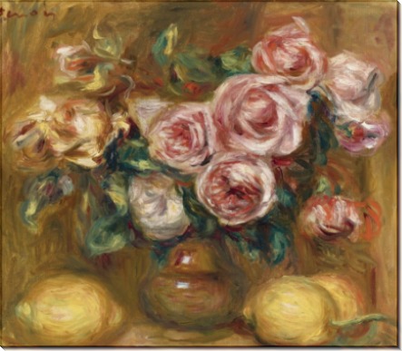 Натюрморт с розами и лимонами - Ренуар, Пьер Огюст