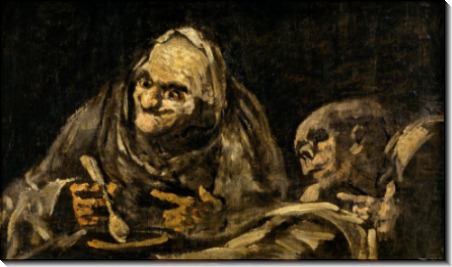 Старики едят суп (черные картины) - Гойя, Франсиско Хосе де