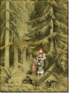 В лес по ягоду-землянику. 1882. Литография - Левитан, Исаак Ильич
