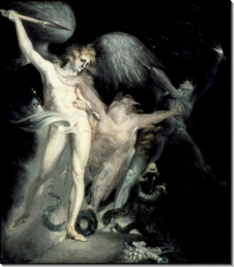 Сатана и Смерть с грешником - Фюссли, Иоганн Генрих