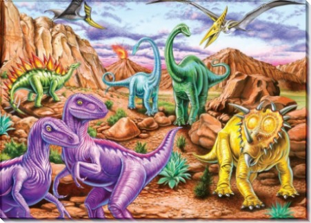 Динозавры на фоне скал - Грегори, Марк (20 век)
