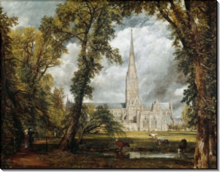 Вид на собор в Солсбери из епископского сада - Констебль, Джон