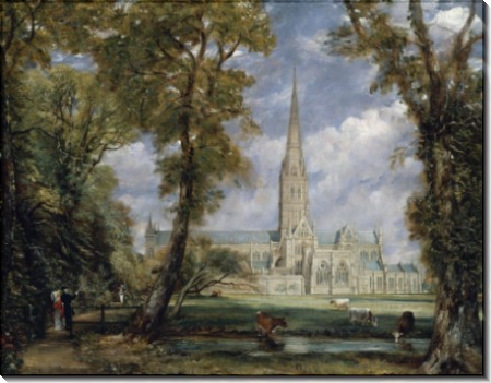 Вид на собор в Солсбери из епископских садов - Констебль, Джон