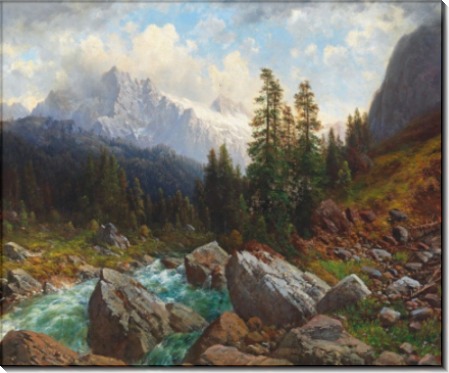 Пейзаж с горным ручьем - Шройерер, Йозеф