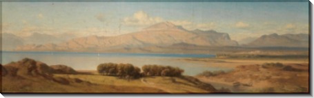 Южный пейзаж с озером - Циммерман, Альберт Август