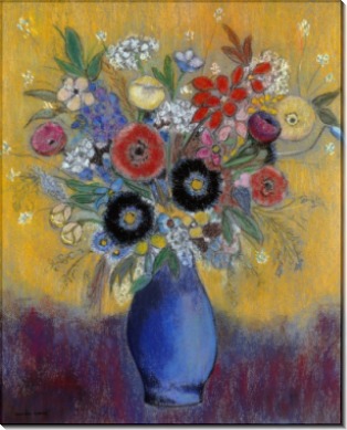 Цветы в голубой вазе - Редон, Одилон