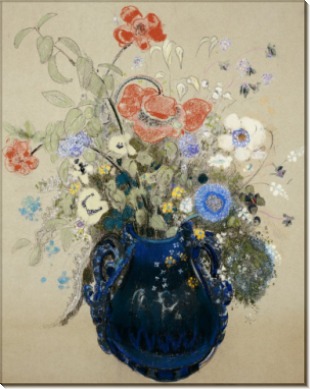 Цветы в синей вазе - Редон, Одилон