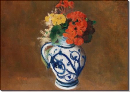 Цветы в голубой вазе - Редон, Одилон